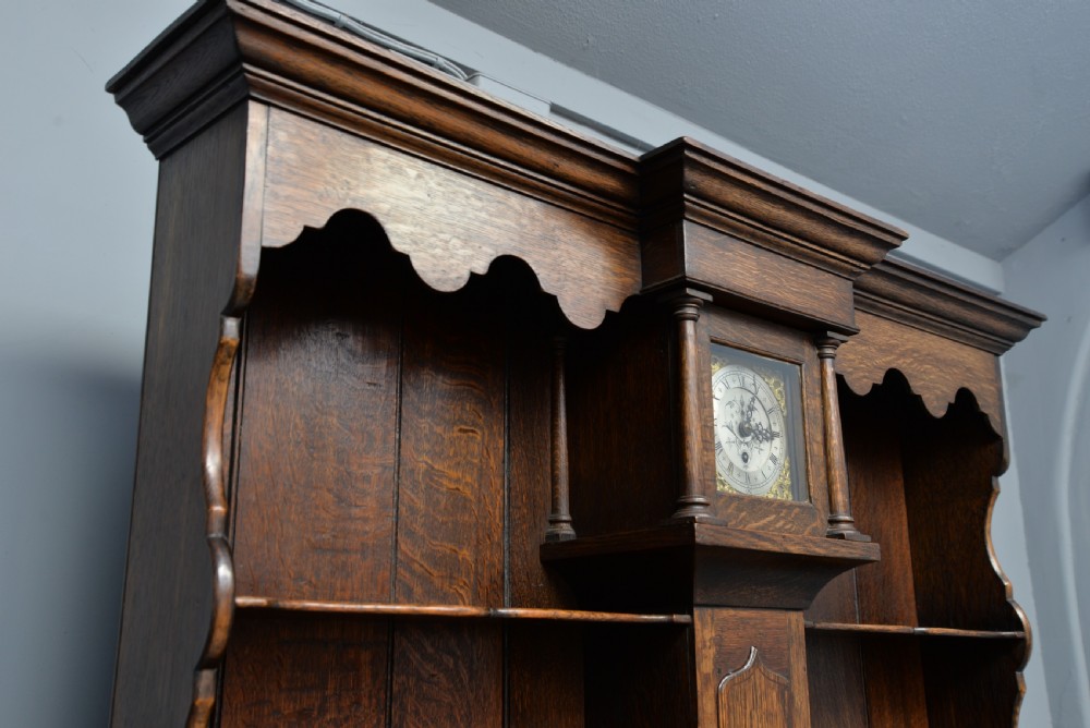 Delightful & Rare Victorian Oak Clock Dresser View VIII