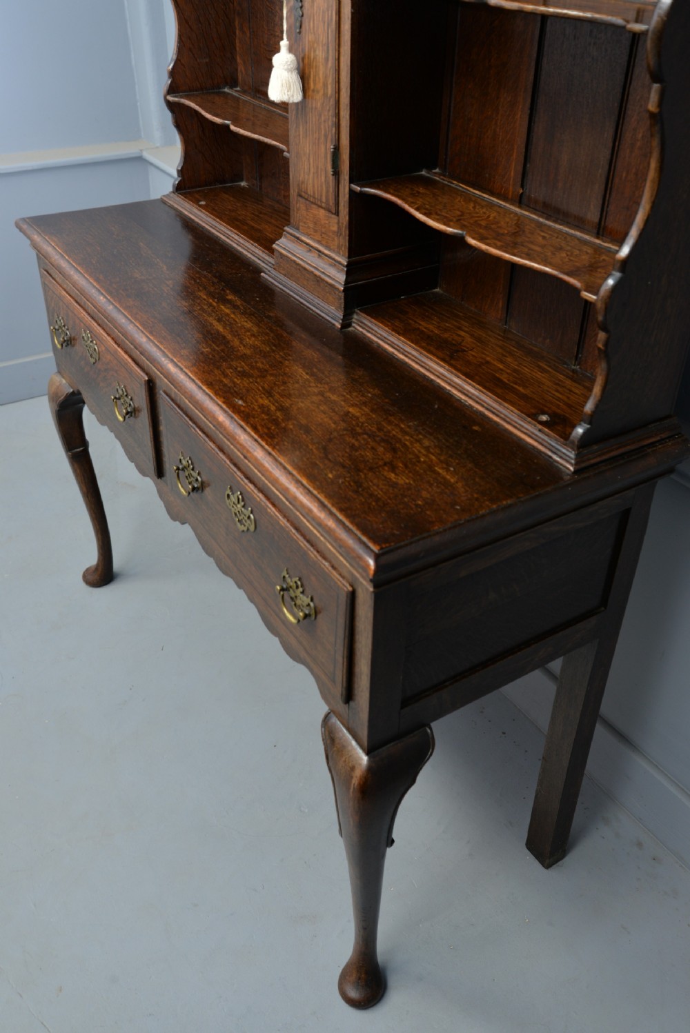 Delightful & Rare Victorian Oak Clock Dresser View XI