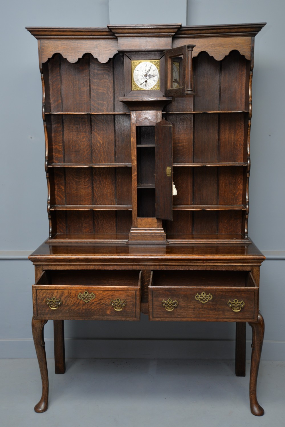 Delightful & Rare Victorian Oak Clock Dresser View XIII