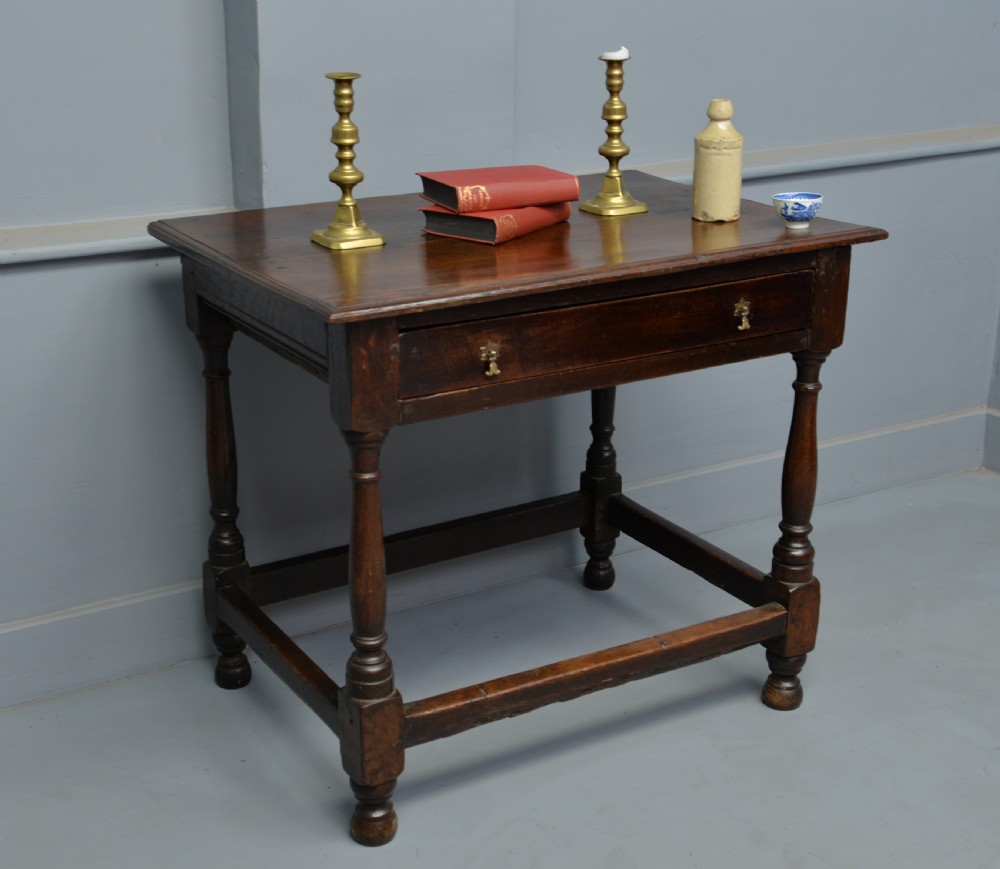 Charming 17th Century Oak Side Table View II