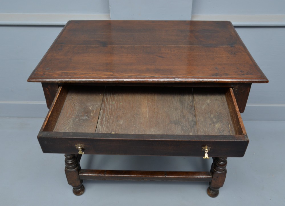 Charming 17th Century Oak Side Table View V