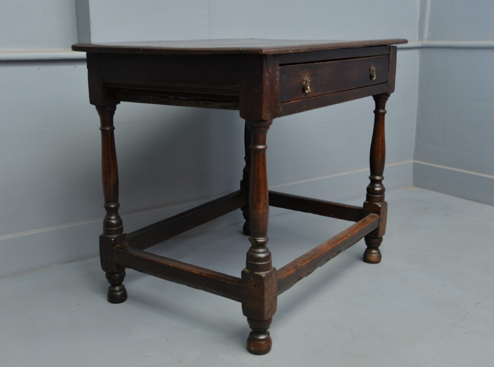 Charming 17th Century Oak Side Table View VI