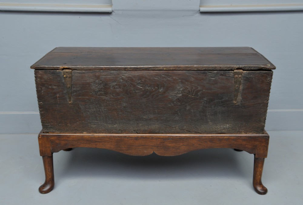 Small Very Sweet 17th Century Carved Oak Coffer On Stand View VIII
