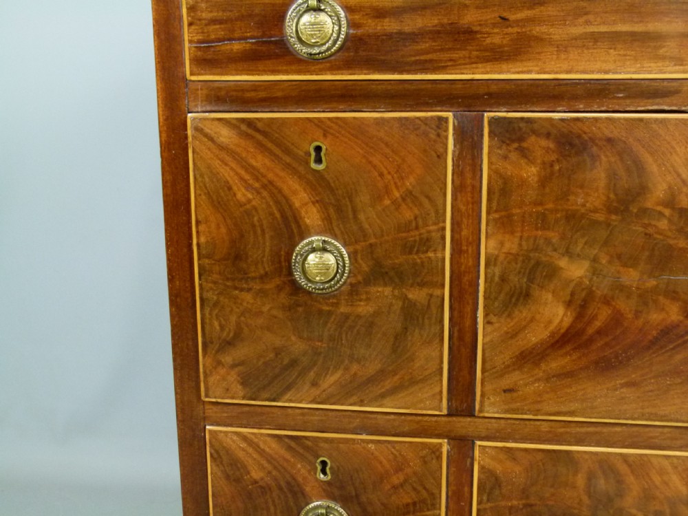 Sheraton Period Gentleman`s Mahogany Dressing Chest Of Drawers View III
