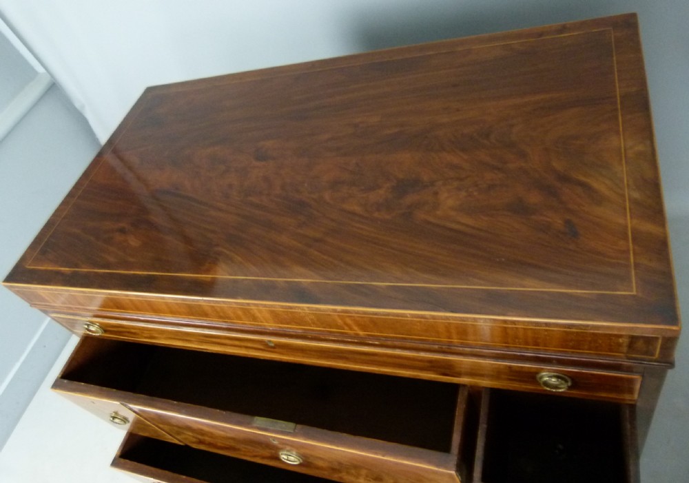 Sheraton Period Gentleman`s Mahogany Dressing Chest Of Drawers View VI
