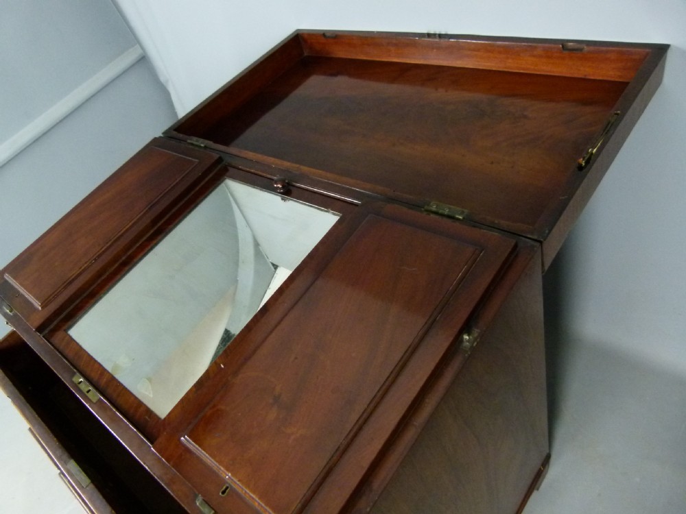 Sheraton Period Gentleman`s Mahogany Dressing Chest Of Drawers View VII