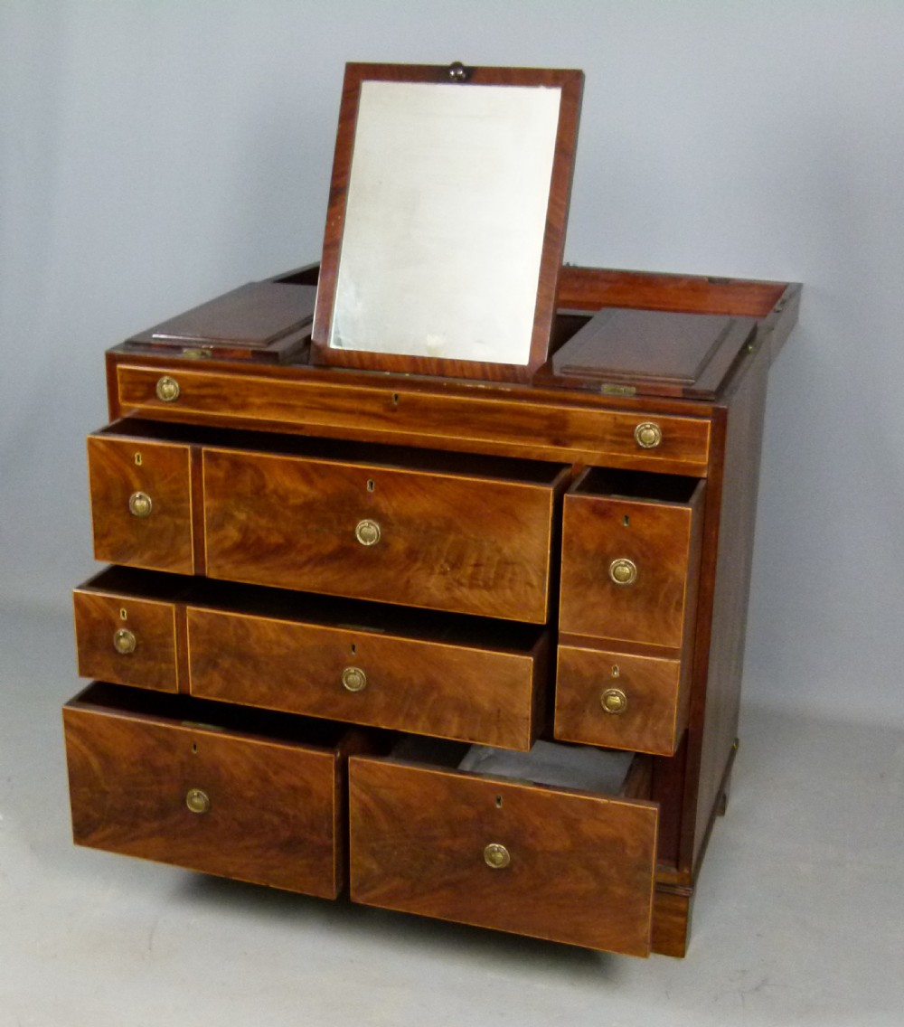 Sheraton Period Gentleman`s Mahogany Dressing Chest Of Drawers View VIII