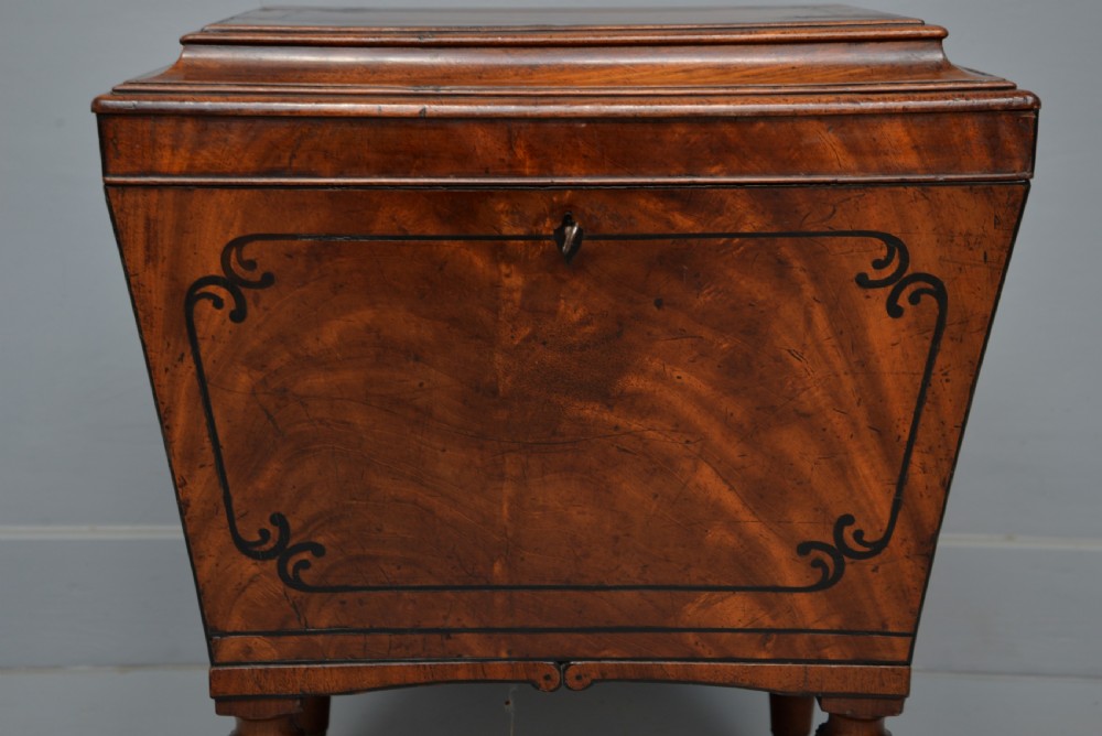 Regency Mahogany & Ebony Sarcophagus Wine Cellarette View V