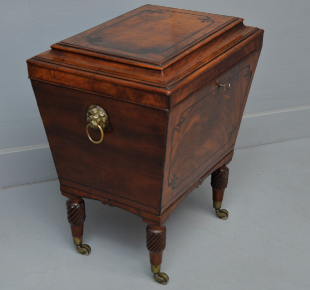 Regency Mahogany & Ebony Sarcophagus Wine Cellarette View VII