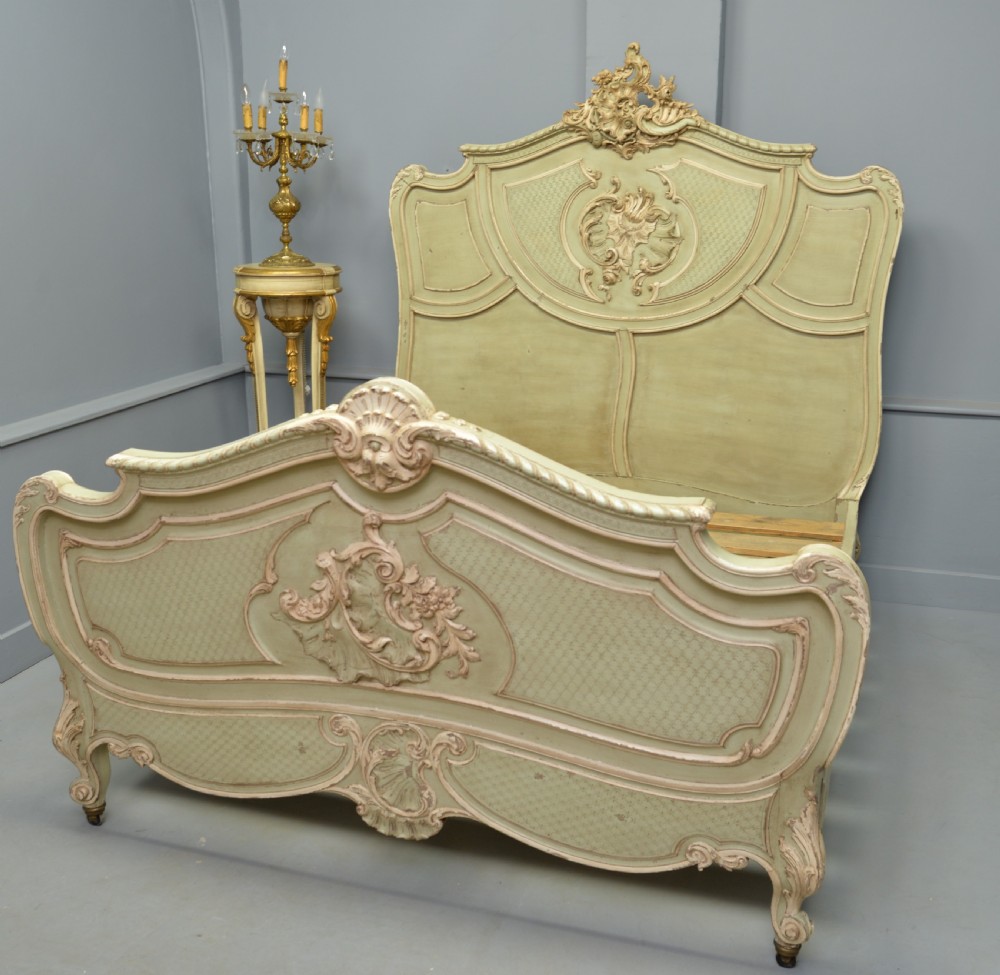 Fine Louis XV Rococo French Painted King-Size Bed View III