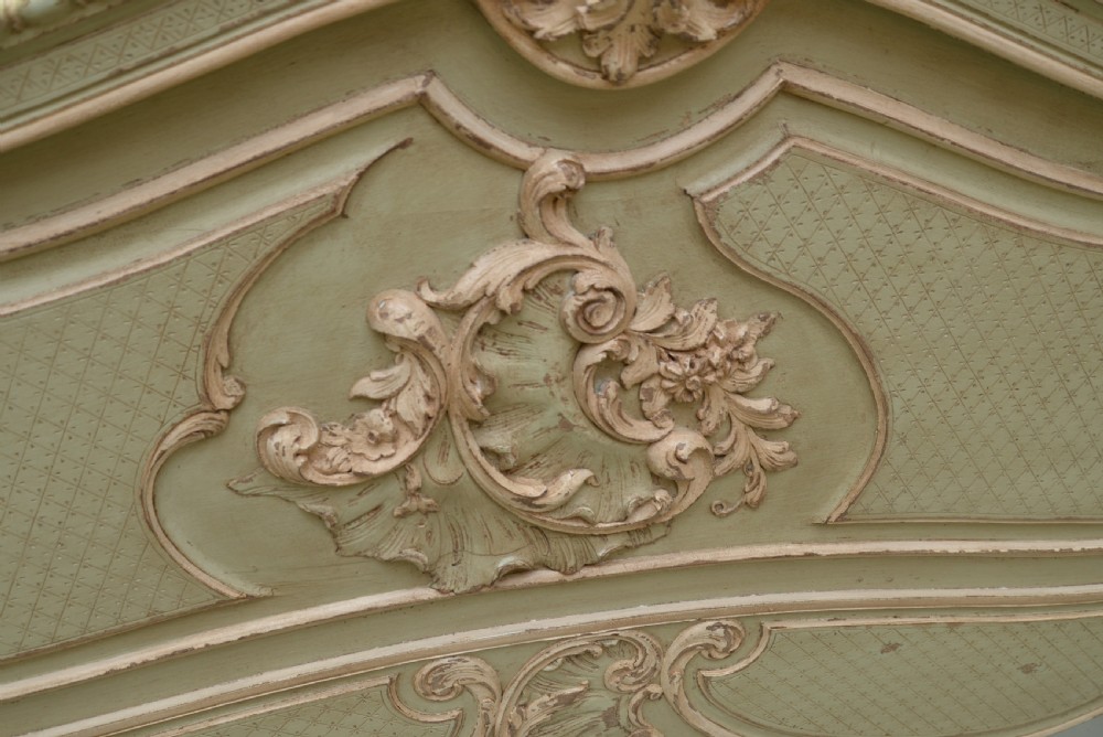 Fine Louis XV Rococo French Painted King-Size Bed View IX