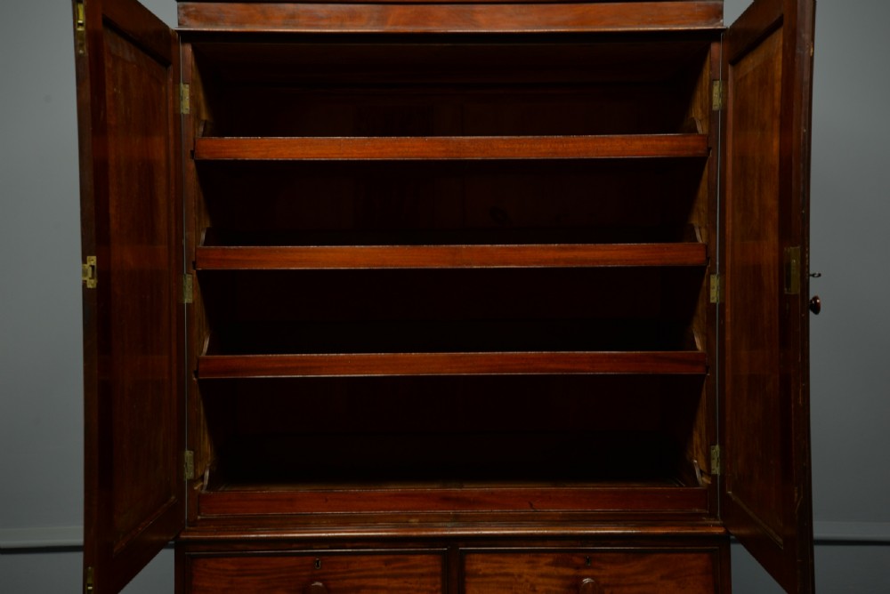 Handsome Regency Mahogany Linen-Press View X