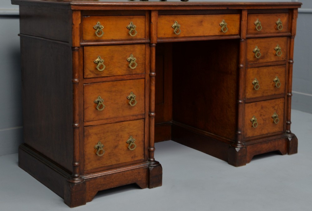 Charming Victorian Solid Mahogany Pedestal Desk View IV