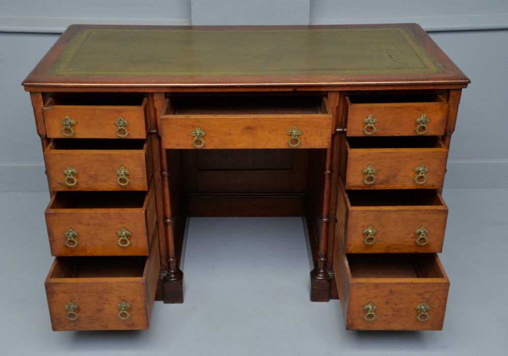 Charming Victorian Solid Mahogany Pedestal Desk View VIII