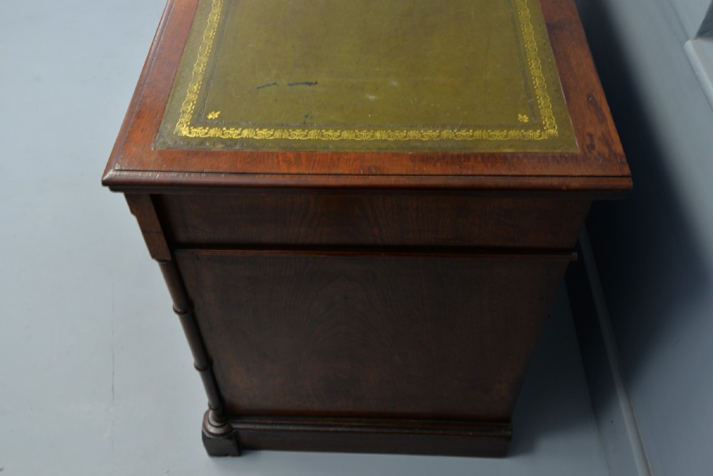 Charming Victorian Solid Mahogany Pedestal Desk View XV