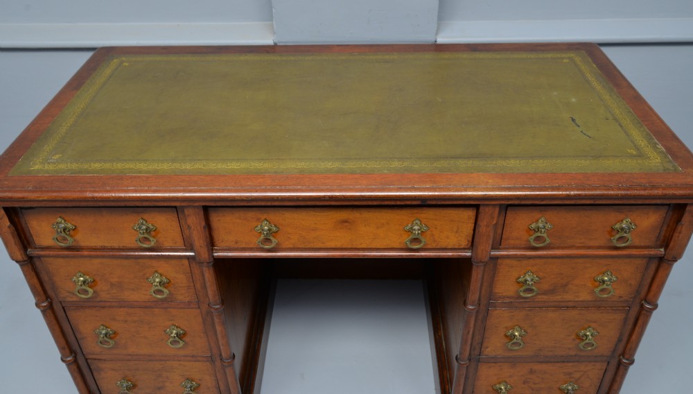 Charming Victorian Solid Mahogany Pedestal Desk View VI