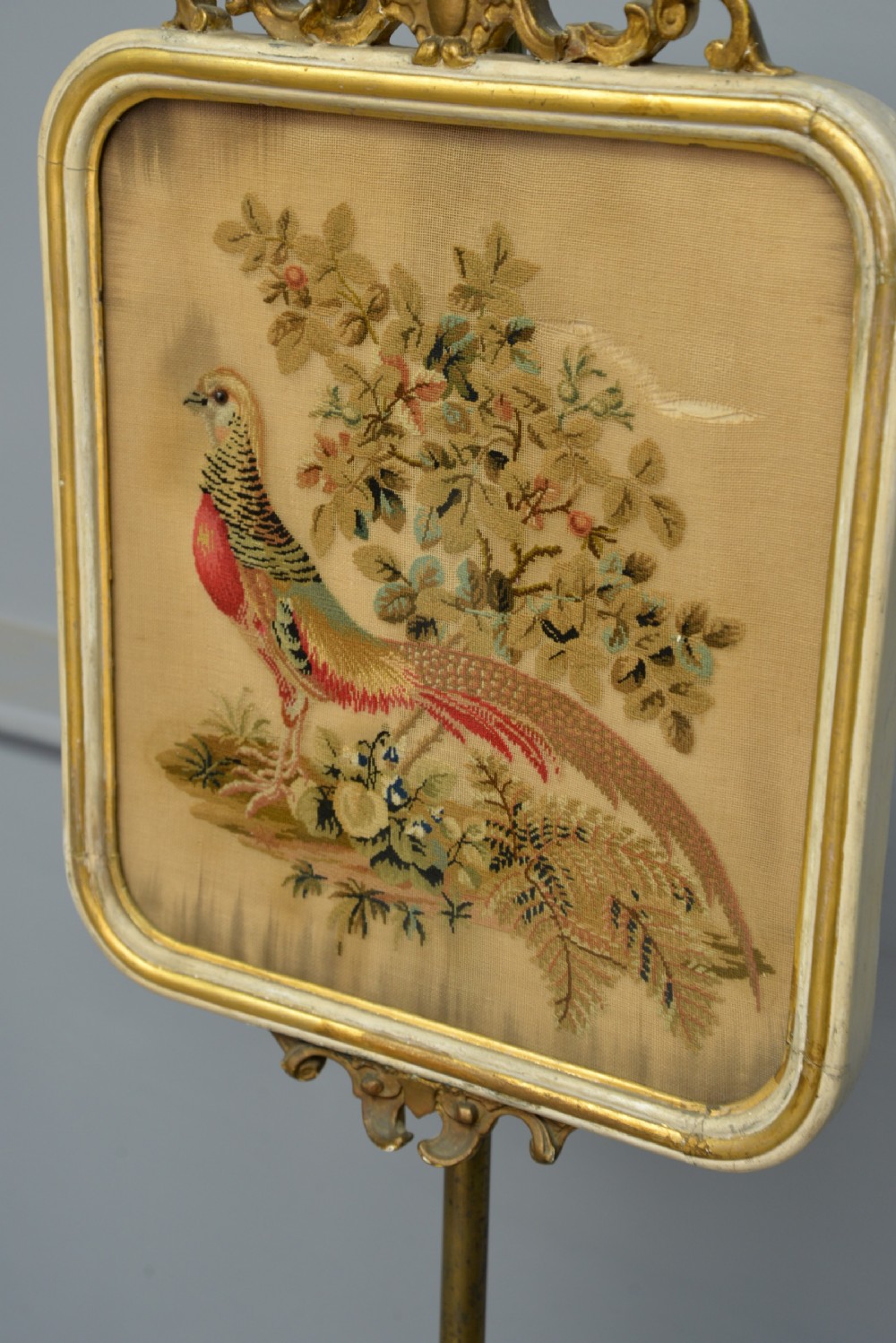 Regency Parcel Gilt Tapestry Pole Fire Screen View III