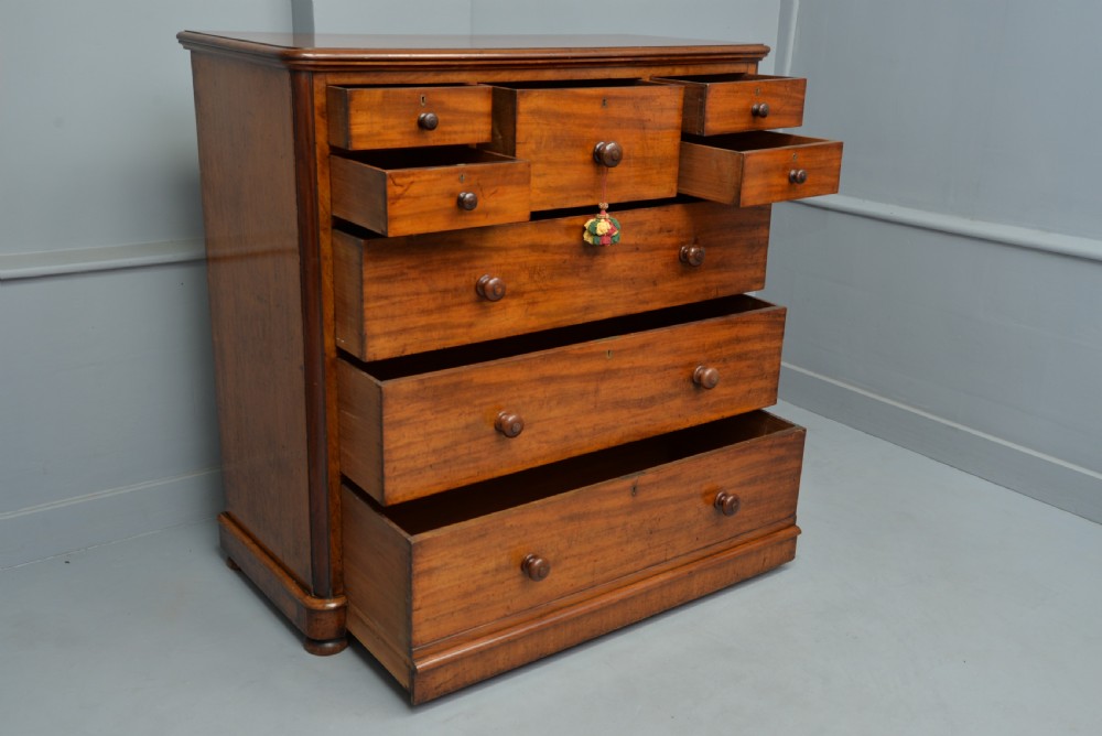 Superb Quality Large Victorian Mahogany  Maple & Co Chest Of Drawers View III