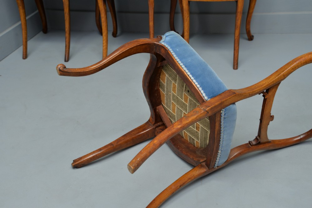 Victorian Set Of Six Walnut Balloon Back Dining Chairs View IX