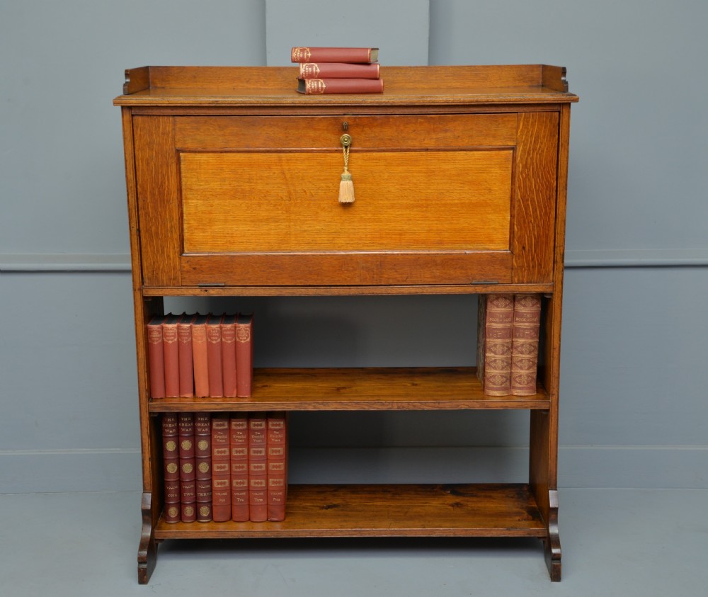 Victorian Oak Secretaire Bookcase-Superb Interior View VIII