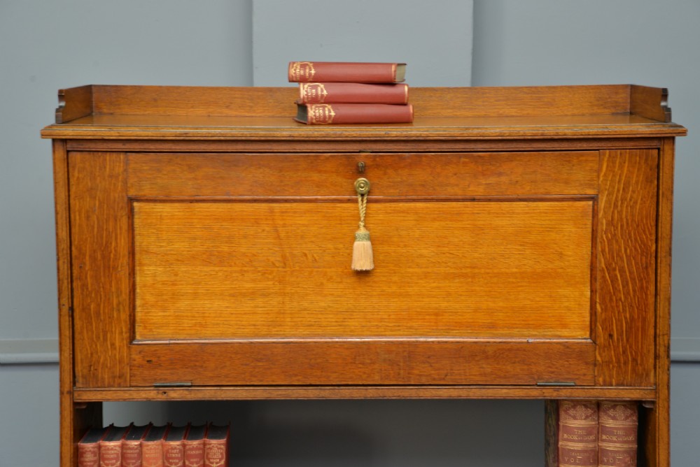 Victorian Oak Secretaire Bookcase-Superb Interior View IX