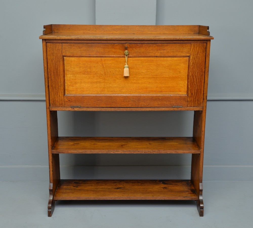 Victorian Oak Secretaire Bookcase-Superb Interior View XI
