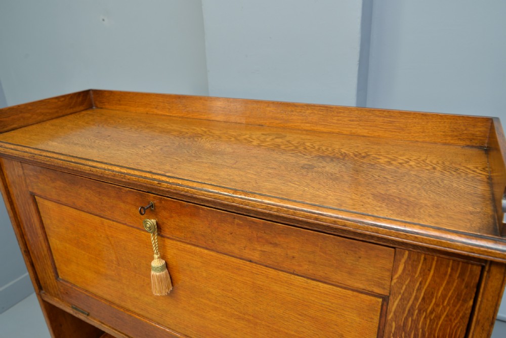 Victorian Oak Secretaire Bookcase-Superb Interior View XIV