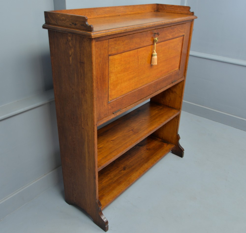 Victorian Oak Secretaire Bookcase-Superb Interior View XV