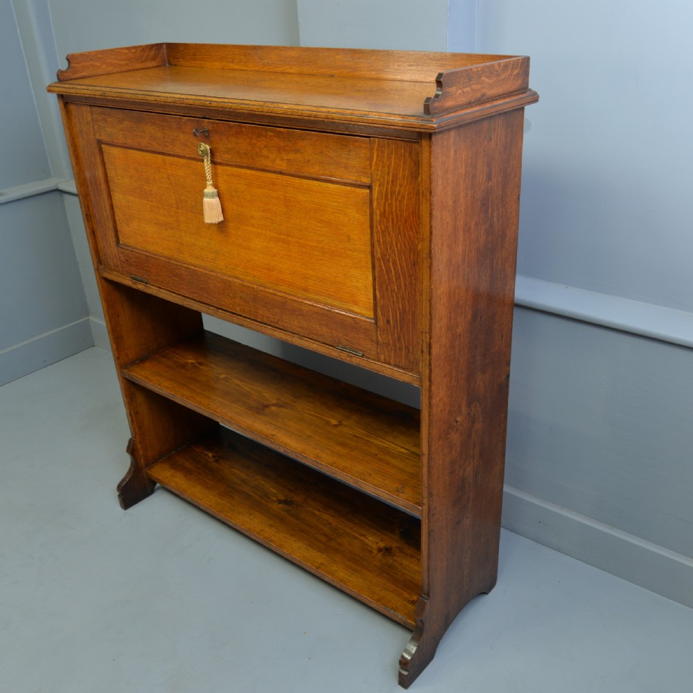 Victorian Oak Secretaire Bookcase-Superb Interior View XVI