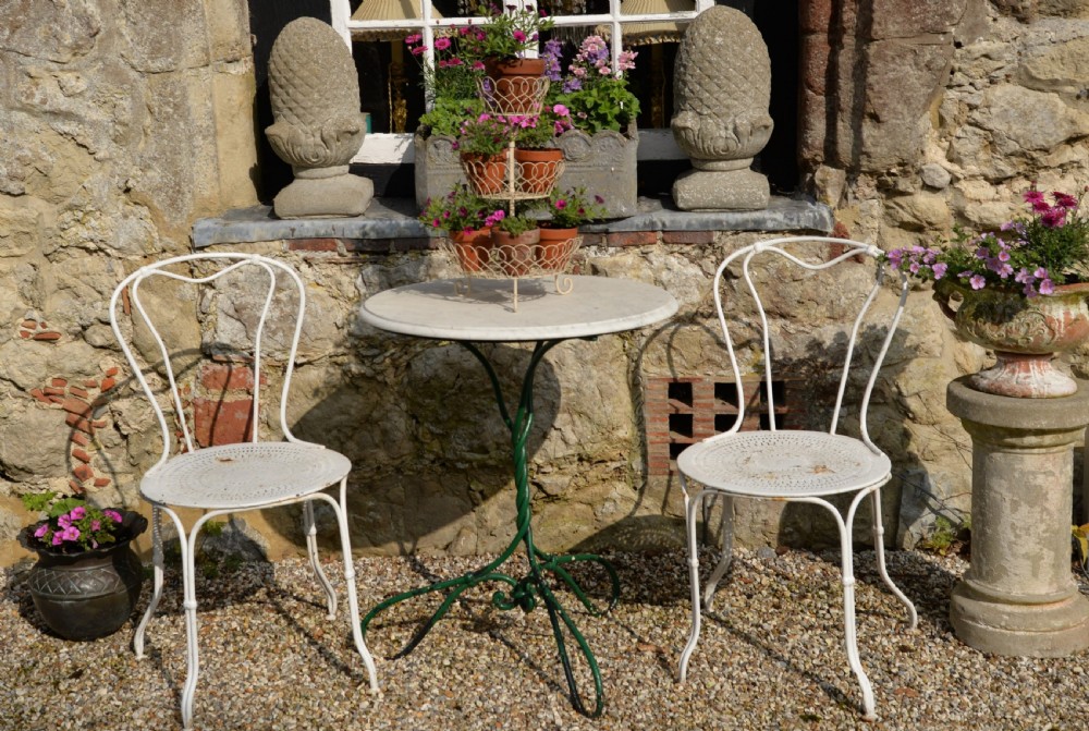 Delightful Early 20th Century French Bistro Table & Chairs Set