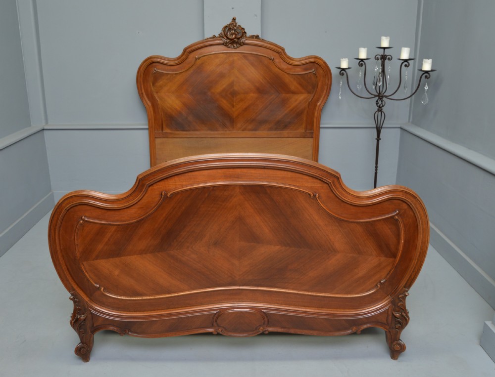 19thc French Rococo Louis XV Walnut Double Bed View II