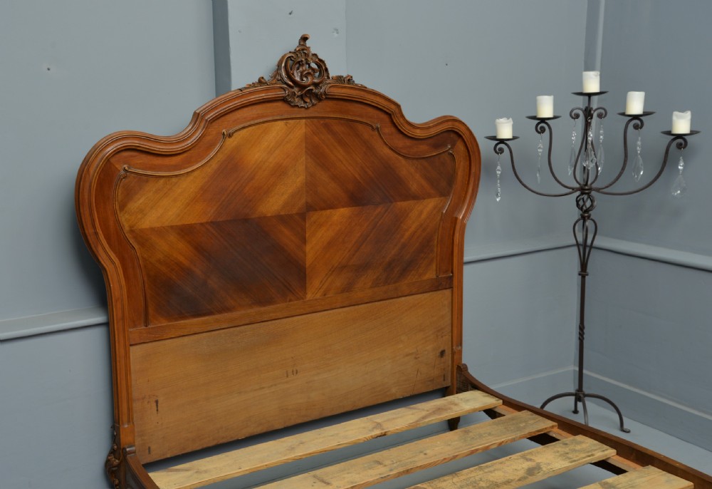 19thc French Rococo Louis XV Walnut Double Bed View III