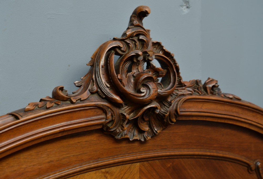 19thc French Rococo Louis XV Walnut Double Bed View IV