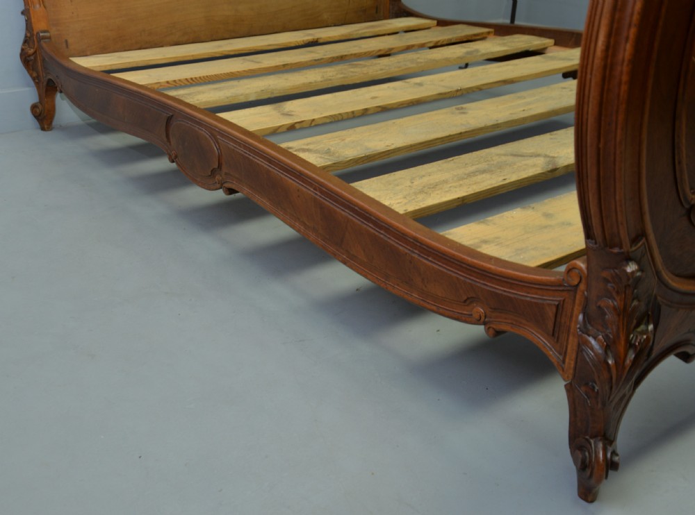 19thc French Rococo Louis XV Walnut Double Bed View VI