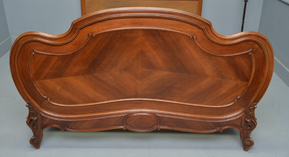19thc French Rococo Louis XV Walnut Double Bed View VII