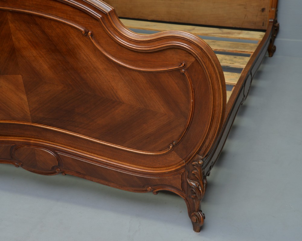 19thc French Rococo Louis XV Walnut Double Bed View VIII