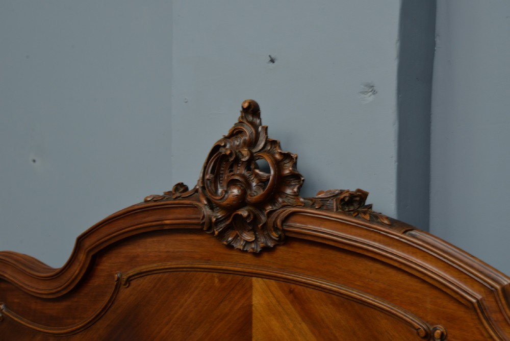 19thc French Rococo Louis XV Walnut Double Bed View XI