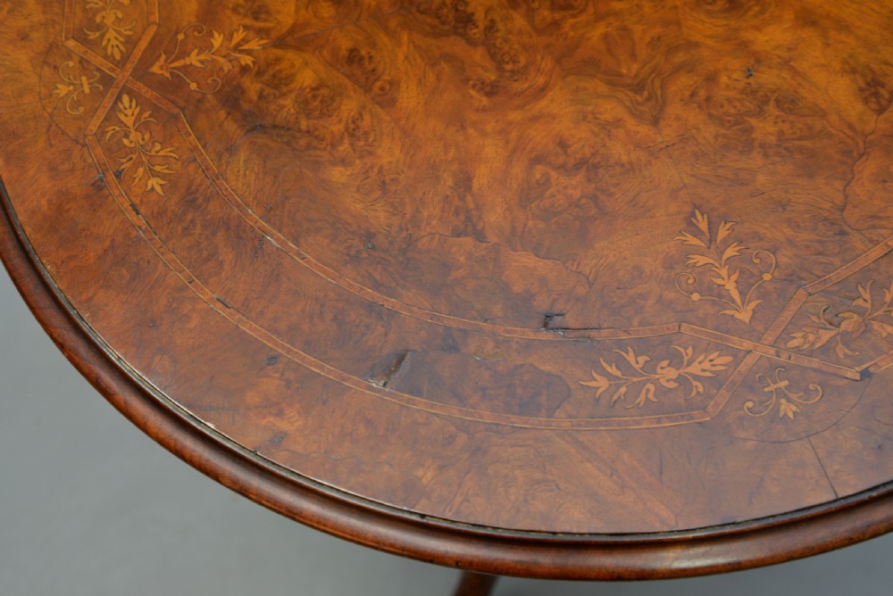 Victorian Burr-Walnut Occasional, Side, Wine, Lamp, Table View IV