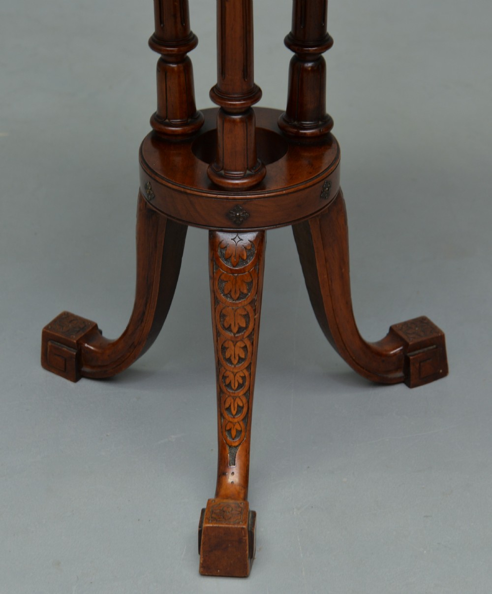 Victorian Burr-Walnut Occasional, Side, Wine, Lamp, Table View VI
