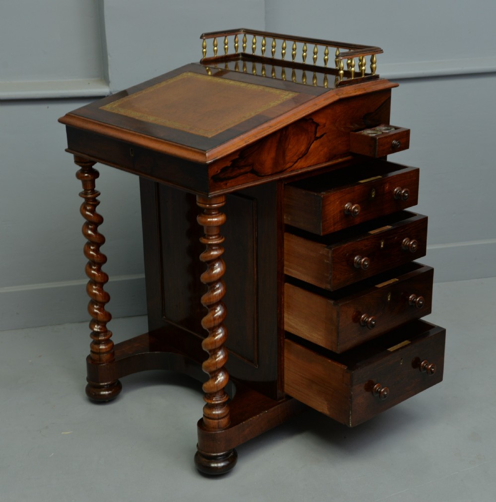 William IV Rosewood Davenport Desk View VI
