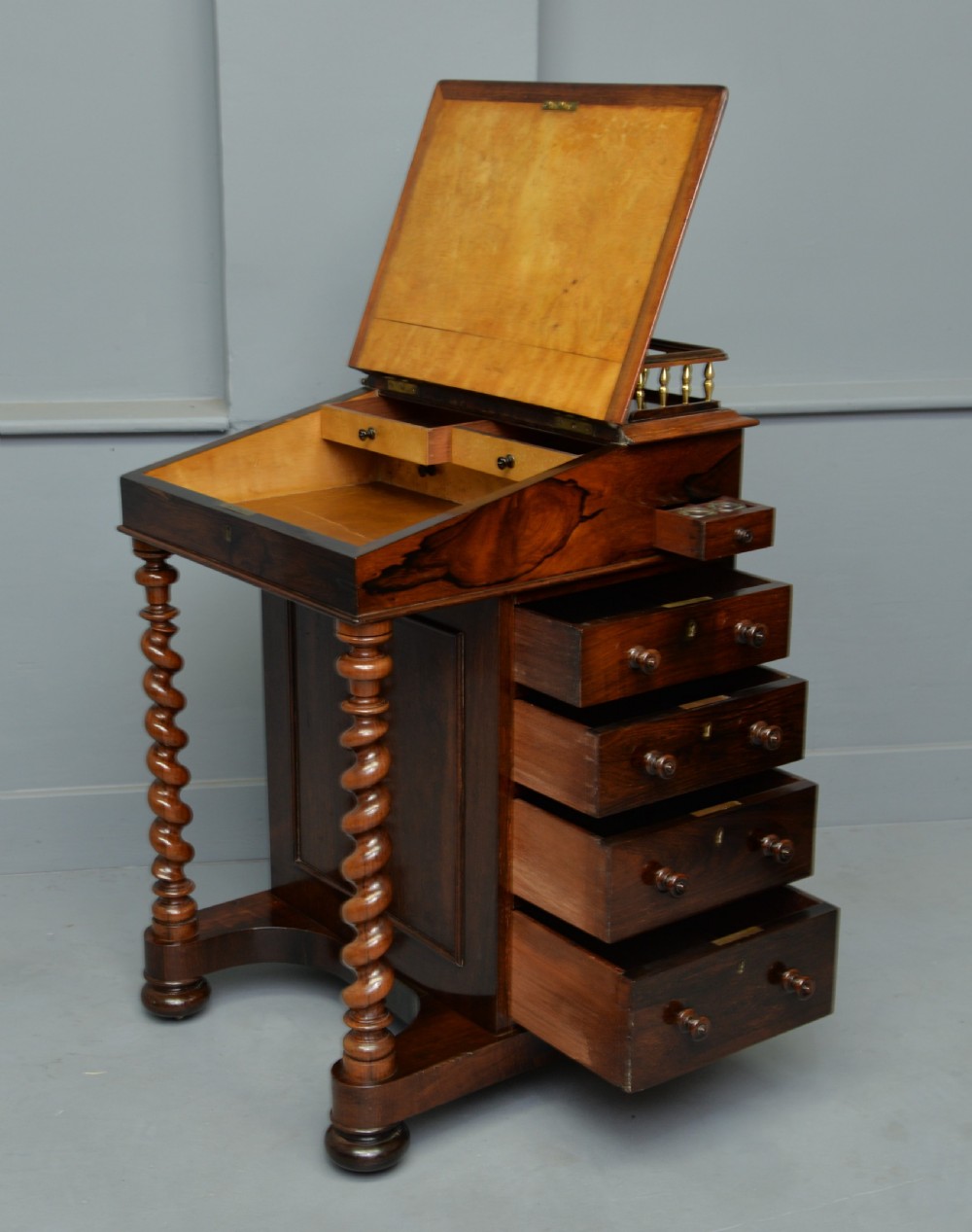William IV Rosewood Davenport Desk View VIII