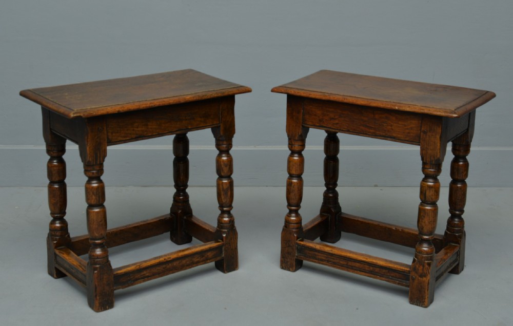 Pair Of 19th Century Oak Joint Stools View II