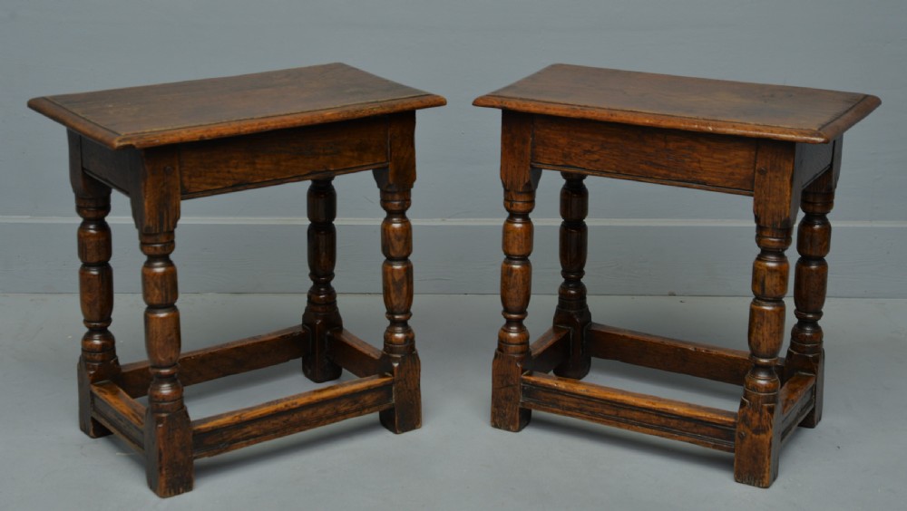 Pair Of 19th Century Oak Joint Stools View IV