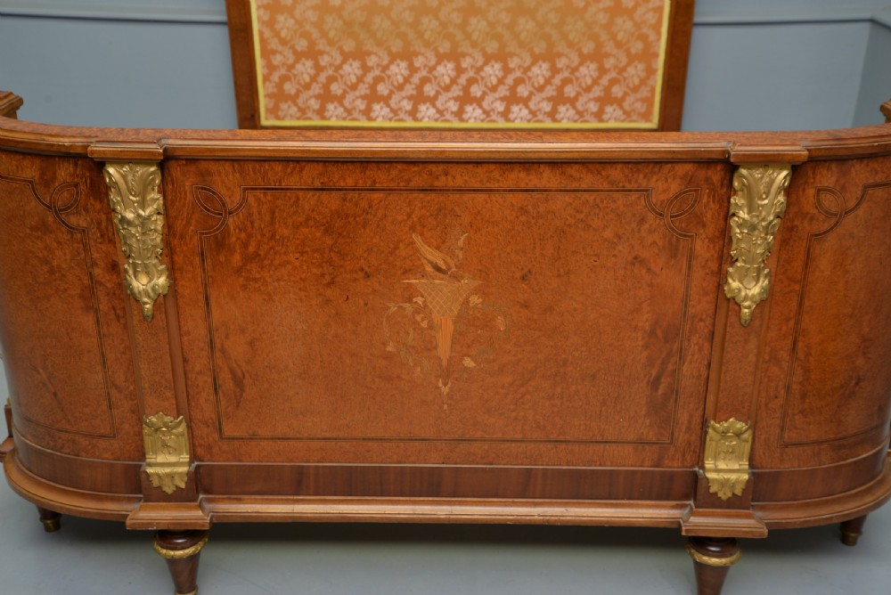 Elegant French Empire Style Burr-Walnut King-Size Bed View II
