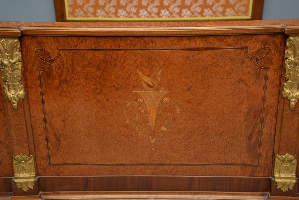 Elegant French Empire Style Burr-Walnut King-Size Bed View III