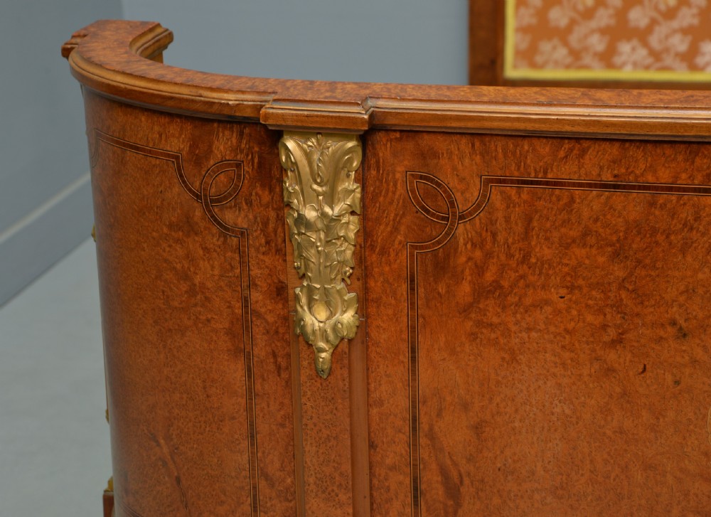 Elegant French Empire Style Burr-Walnut King-Size Bed View V