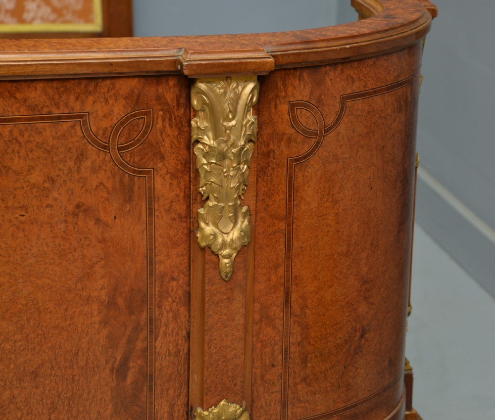 Elegant French Empire Style Burr-Walnut King-Size Bed View VI
