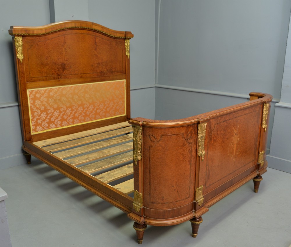 Elegant French Empire Style Burr-Walnut King-Size Bed View VIII