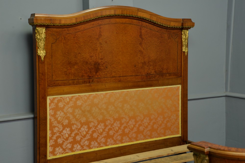 Elegant French Empire Style Burr-Walnut King-Size Bed View IX