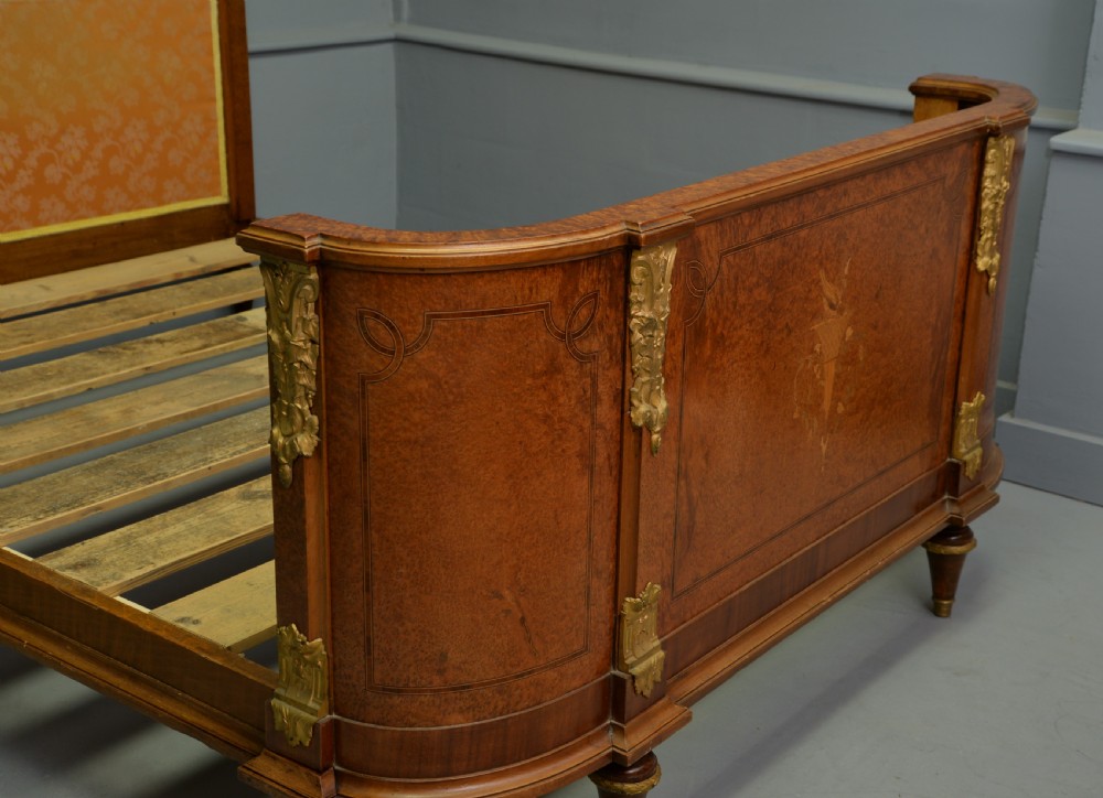 Elegant French Empire Style Burr-Walnut King-Size Bed View X